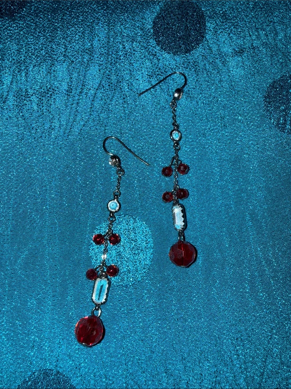 Red Crystal Drop Dangle Earrings - Women's Jewelry